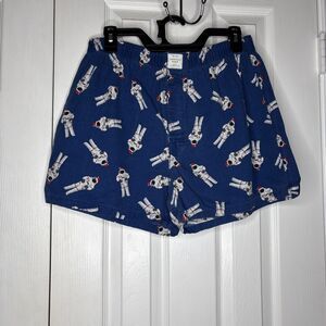 American Eagle Men’s M 32–34 Astronaut Print Boxer Shorts Blue Space Theme